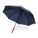 Semi-automatic RPET umbrella, 30”, metal shaft, Ø154 cm navy-blue colour