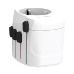 Universal travel adapter with over 100 destinations white colour
