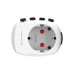 Universal travel adapter with over 100 destinations white colour