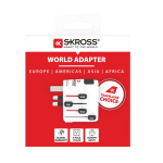 Universal travel adapter with over 100 destinations white colour