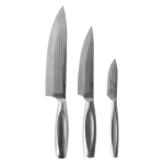 Luxury kitchen knife set in stainless steel for giveaways shiny silver colour