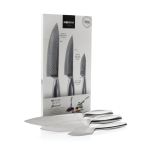 Luxury kitchen knife set in stainless steel for giveaways shiny silver colour