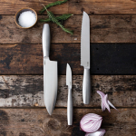 Premium stainless steel kitchen knife set shiny silver colour