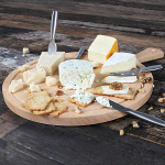 Premium, branded round wooden chopping board brown colour