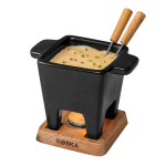 Premium ceramic fondue set with lifetime warranty black colour
