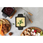 Premium ceramic fondue set with lifetime warranty black colour