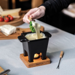 Premium ceramic fondue set with lifetime warranty black colour