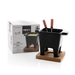 Premium ceramic fondue set with lifetime warranty black colour
