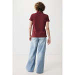 Women's casual-fit recycled cotton piqué polo, 220 g/m² burgundy colour second model view
