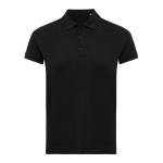Women's casual-fit recycled cotton piqué polo, 220 g/m² black colour