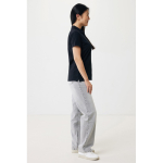 Women's casual-fit recycled cotton piqué polo, 220 g/m² black colour second model view