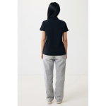 Women's casual-fit recycled cotton piqué polo, 220 g/m² black colour third model view