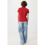 Women's casual-fit recycled cotton piqué polo, 220 g/m² red colour third model view