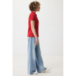 Women's casual-fit recycled cotton piqué polo, 220 g/m² red colour fourth model view