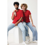 Women's casual-fit recycled cotton piqué polo, 220 g/m² red colour