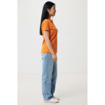 Women's casual-fit recycled cotton piqué polo, 220 g/m² orange colour third model view