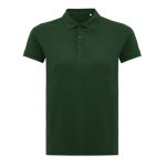 Women's casual-fit recycled cotton piqué polo, 220 g/m² forest green colour