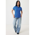 Women's casual-fit recycled cotton piqué polo, 220 g/m² royal blue colour model view