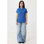 Women's casual-fit recycled cotton piqué polo, 220 g/m² royal blue colour second model view