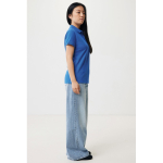 Women's casual-fit recycled cotton piqué polo, 220 g/m² royal blue colour third model view