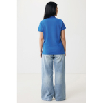 Women's casual-fit recycled cotton piqué polo, 220 g/m² royal blue colour fourth model view