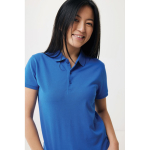 Women's casual-fit recycled cotton piqué polo, 220 g/m² royal blue colour fifth model view