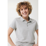Women's casual-fit recycled cotton piqué polo, 220 g/m² light grey colour