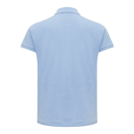 Women's casual-fit recycled cotton piqué polo, 220 g/m² cyan blue colour second view