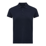 Women's casual-fit recycled cotton piqué polo, 220 g/m² navy-blue colour