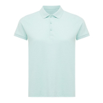 Women's casual-fit recycled cotton piqué polo, 220 g/m² mint green colour