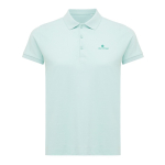 Women's casual-fit recycled cotton piqué polo, 220 g/m² mint green colour view with logo