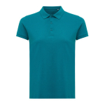 Women's casual-fit recycled cotton piqué polo, 220 g/m² pastel green colour