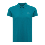 Women's casual-fit recycled cotton piqué polo, 220 g/m² pastel green colour view with logo