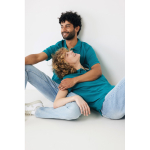 Women's casual-fit recycled cotton piqué polo, 220 g/m² pastel green colour fifth model view