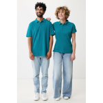 Women's casual-fit recycled cotton piqué polo, 220 g/m² pastel green colour