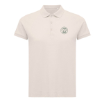 Women's casual-fit recycled cotton piqué polo, 220 g/m² light pink colour view with logo