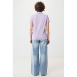 Women's casual-fit recycled cotton piqué polo, 220 g/m² lilac colour third model view