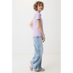 Women's casual-fit recycled cotton piqué polo, 220 g/m² lilac colour fourth model view