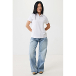 Women's casual-fit recycled cotton piqué polo, 220 g/m² off white colour