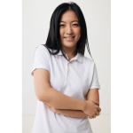 Women's casual-fit recycled cotton piqué polo, 220 g/m² off white colour
