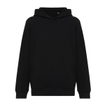 Kids’ recycled cotton hoodie sweatshirt, 280 g/m² black colour