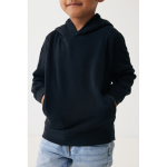 Kids’ recycled cotton hoodie sweatshirt, 280 g/m² black colour