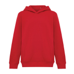 Kids’ recycled cotton hoodie sweatshirt, 280 g/m² red colour