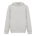 Kids’ recycled cotton hoodie sweatshirt, 280 g/m² light grey colour