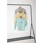 Kids’ recycled cotton hoodie sweatshirt, 280 g/m² light grey colour