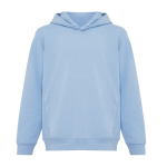 Kids’ recycled cotton hoodie sweatshirt, 280 g/m² cyan blue colour