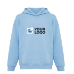 Kids’ recycled cotton hoodie sweatshirt, 280 g/m² cyan blue colour