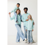 Kids’ recycled cotton hoodie sweatshirt, 280 g/m² mint green colour