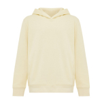 Kids’ recycled cotton hoodie sweatshirt, 280 g/m² light yellow colour