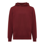 Branded unisex hoodie in recycled cotton, 280 g/m² burgundy colour
